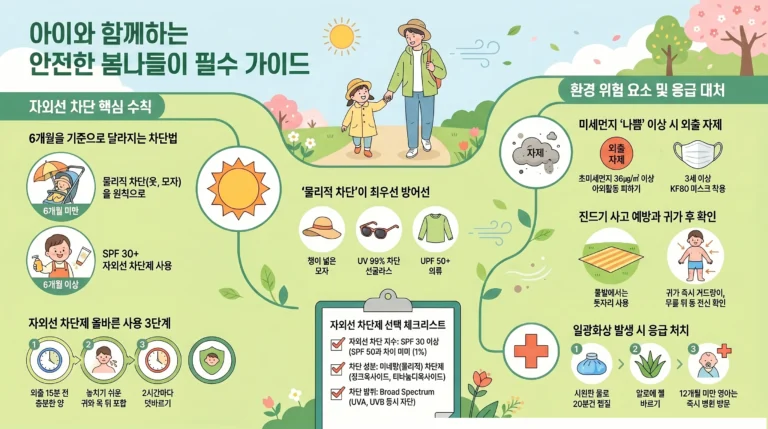 유아 자외선 차단 — 야외활동 안전 수칙·선크림 고르는 법