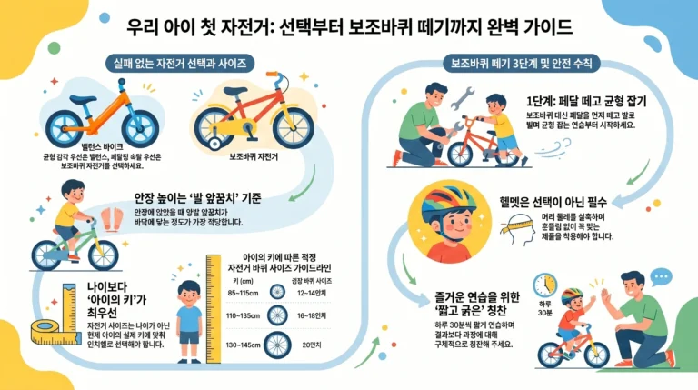 아이 첫 자전거 고르기·보조바퀴 떼는 법 — 두 번 사고 알게 된 시행착오 매뉴얼