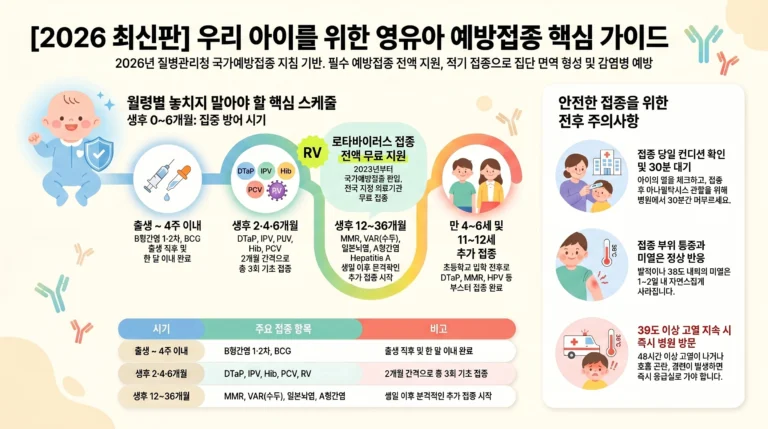 영유아 예방접종 스케줄 총정리 — 놓치면 안 되는 접종 시기와 주의사항