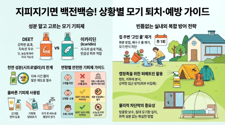 모기 퇴치·예방법 총정리 — 퇴치제 종류별 비교와 실전 꿀팁