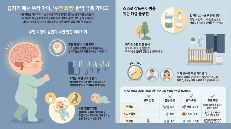 아이 수면 교육 — 수면 퇴행과 밤 울음 해결법 총정리