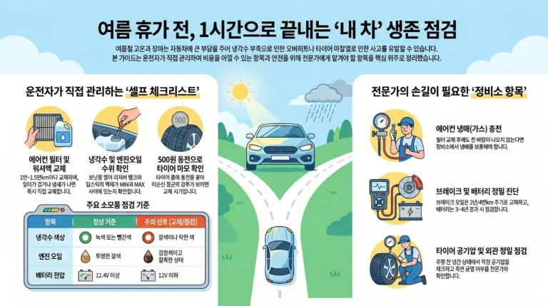 자동차 여름 셀프 점검 — 정비소 가기 전에 집에서 먼저 확인하세요