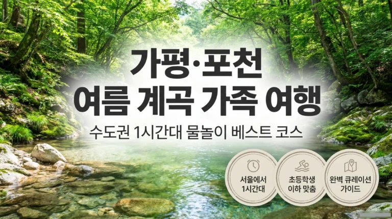 가평·포천 여름 계곡 가족 여행 — 수도권 1시간대 물놀이 베스트 코스