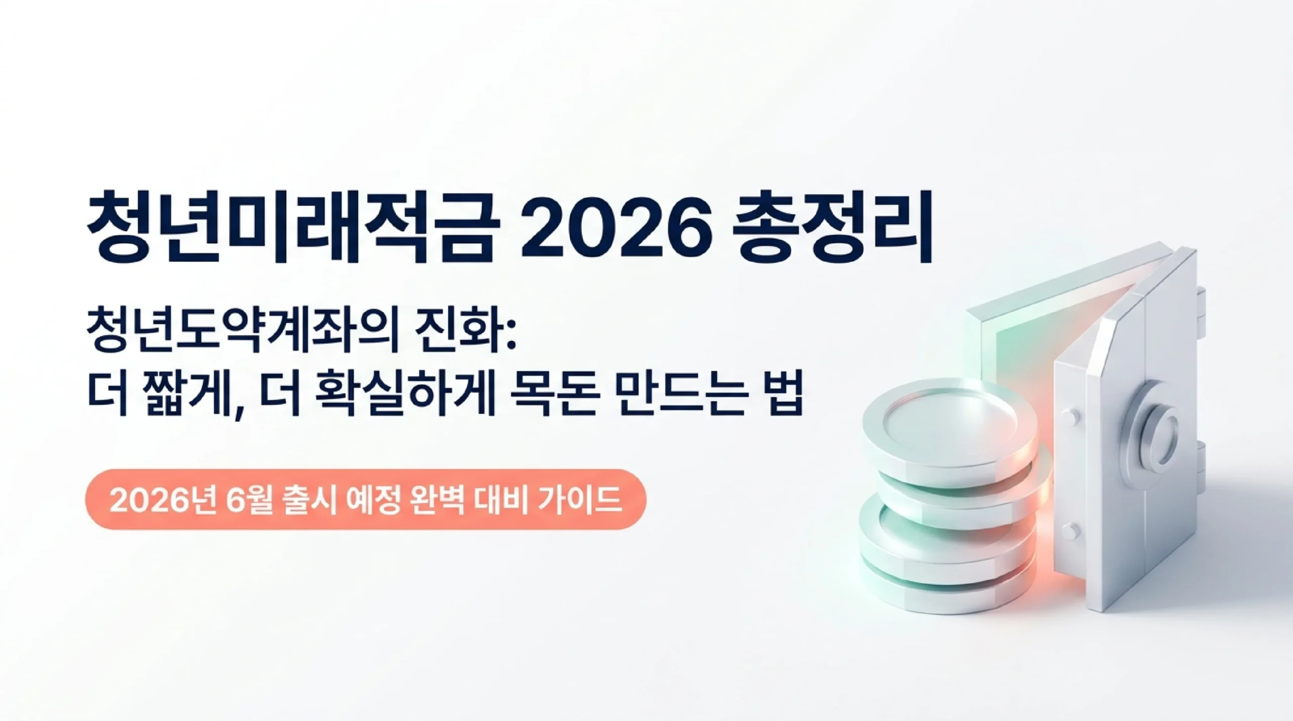 청년미래적금 2026 신청 조건 총정리 인포그래픽 — 가입 자격·정부기여금·만기 수령액 한눈에
