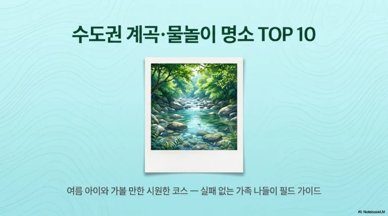 수도권 계곡·물놀이 명소 TOP 10 | 여름 아이와 가볼 만한 시원한 코스