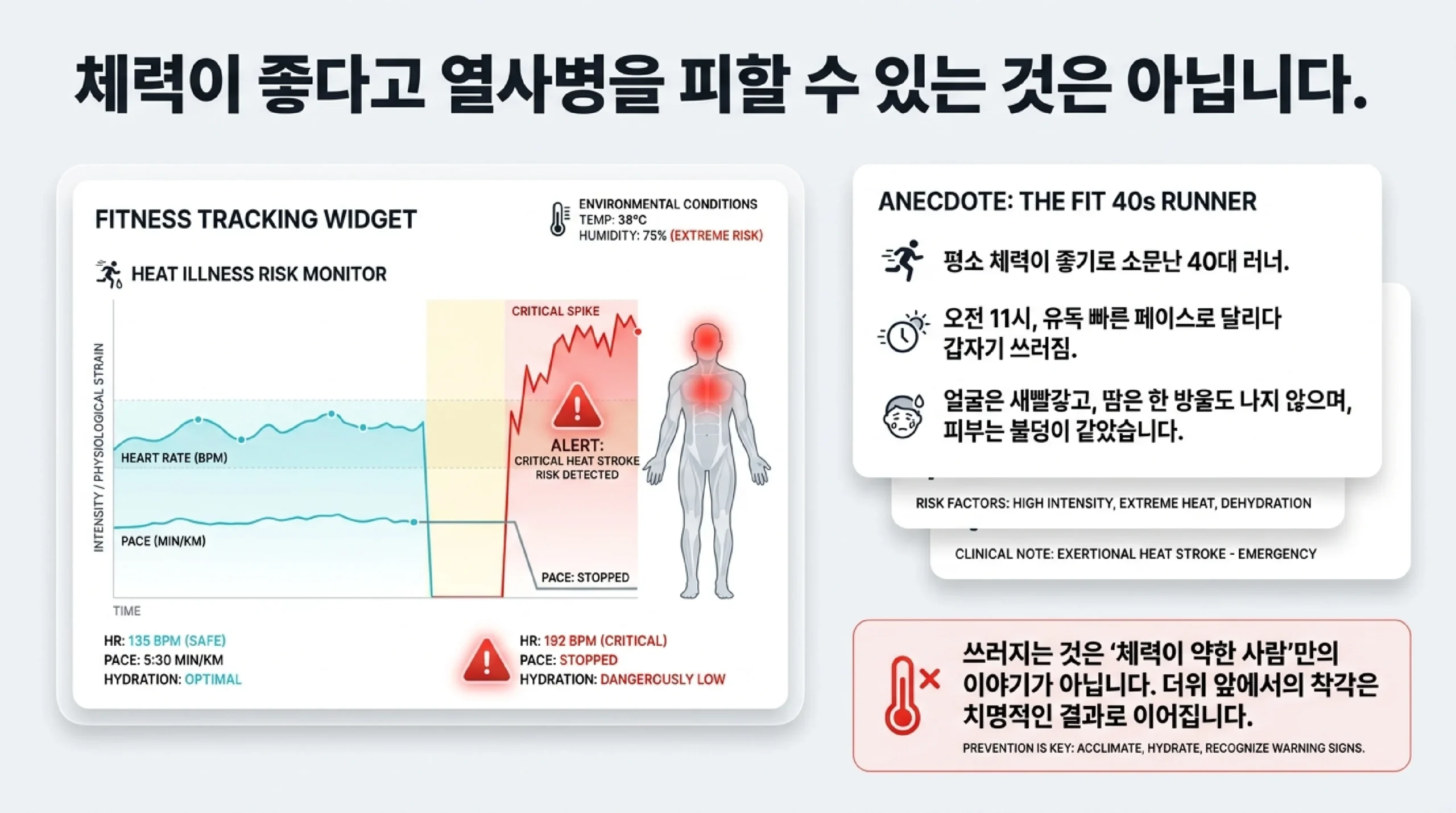 열사병·일사병·탈수 차이점 비교 — 원인·증상·응급처치 한눈에 정리