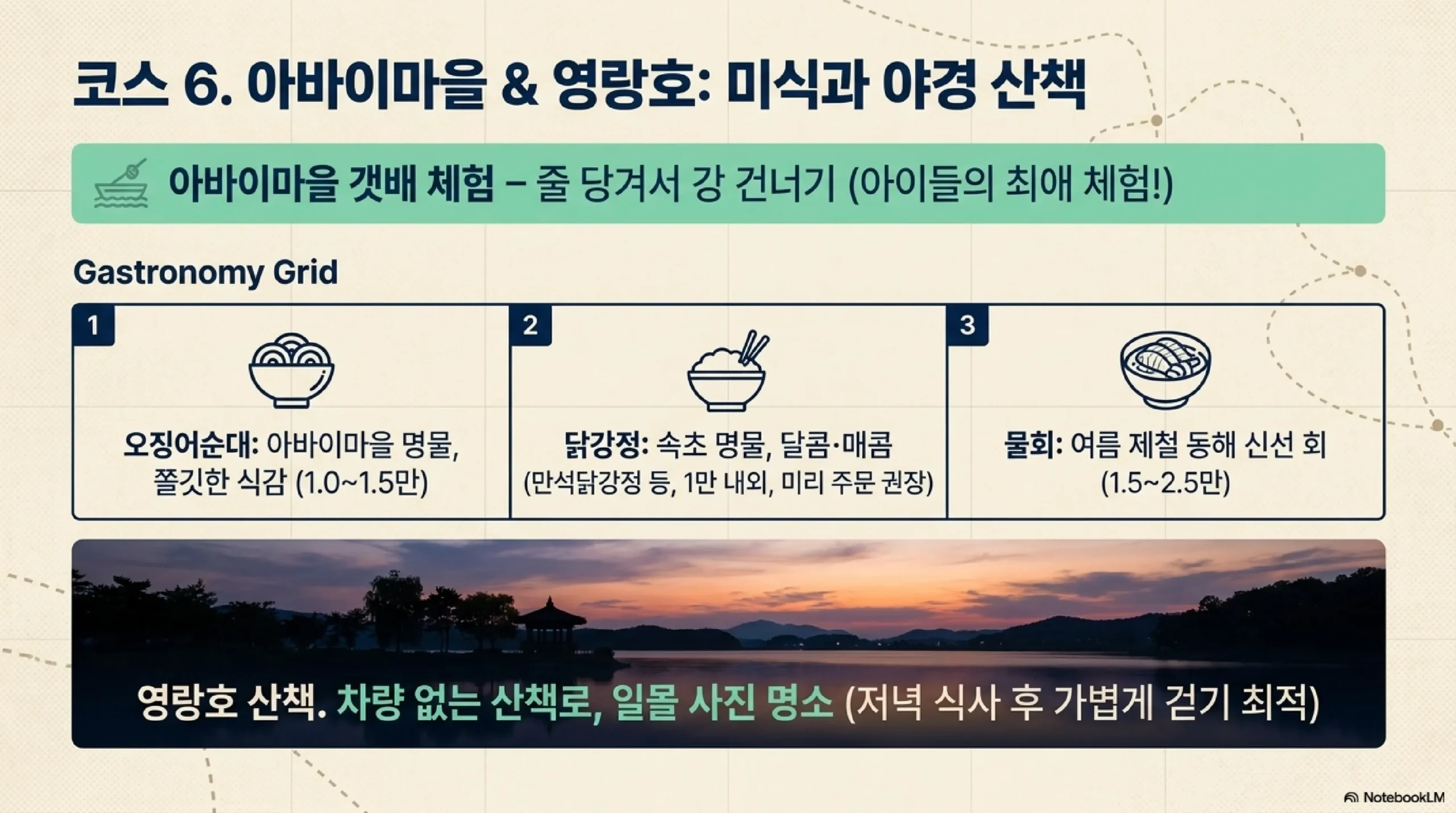 속초 아바이마을·영랑호 — 갯배 체험과 여름 먹거리
