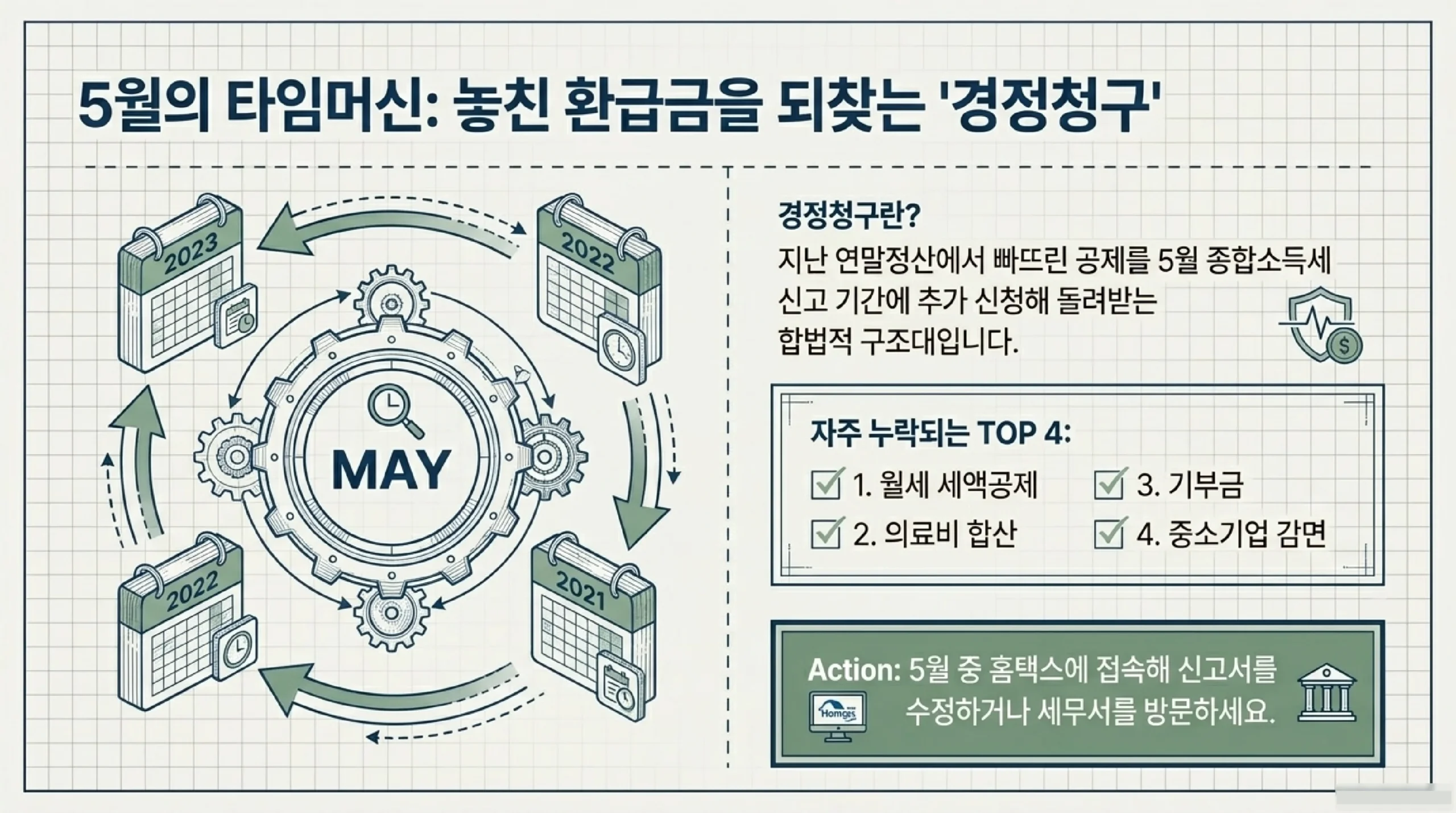 5월 경정청구 — 놓친 연말정산 환급금 되찾는 방법