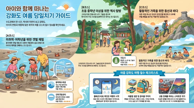 강화도 여름 당일 여행 — 아이와 역사·갯벌·자연 즐기는 코스 총정리