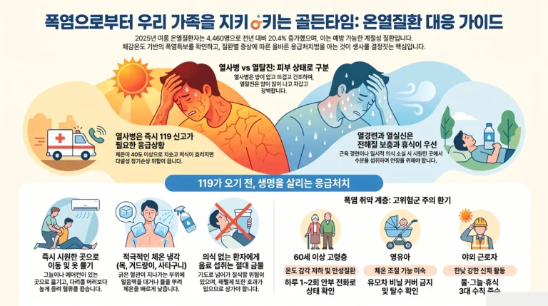 폭염 대비 가정 행동요령 — 온열질환 종류·응급처치·취약계층 보호