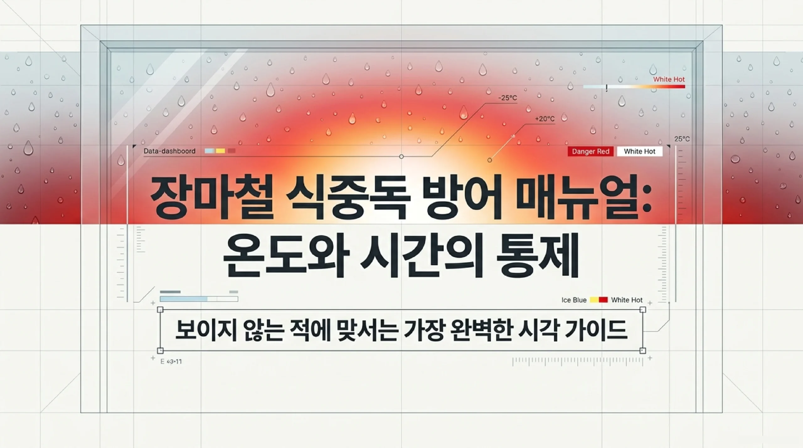 장마철 식중독 예방 인포그래픽 — 음식 보관·조리·외식 안전법 핵심 정리