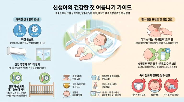신생아·영아 첫 여름나기 — 실내온도·수분·외출 관리