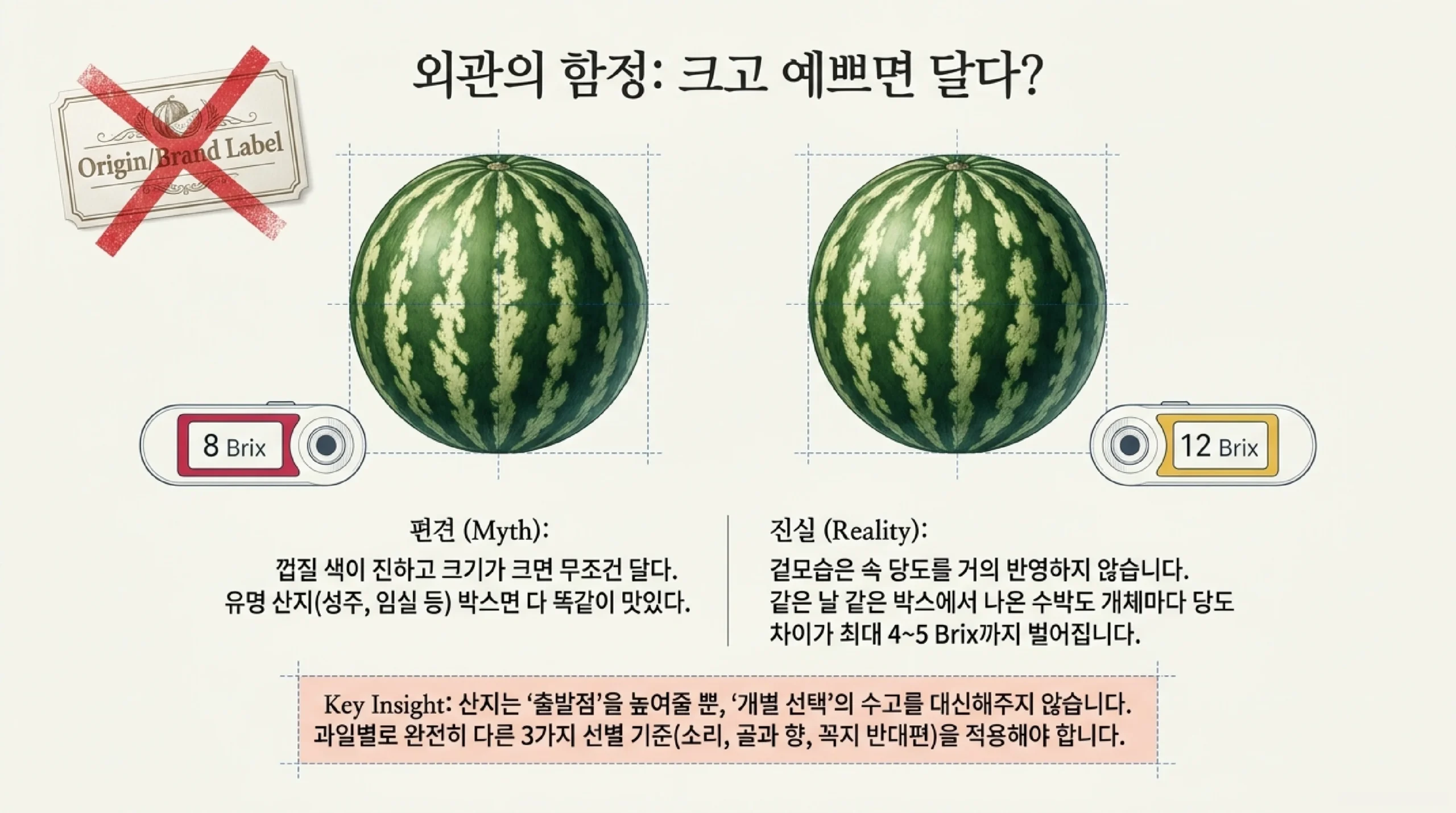 과일 외관만 보고 고르면 실패하는 이유 — 색·모양 말고 봐야 할 것들