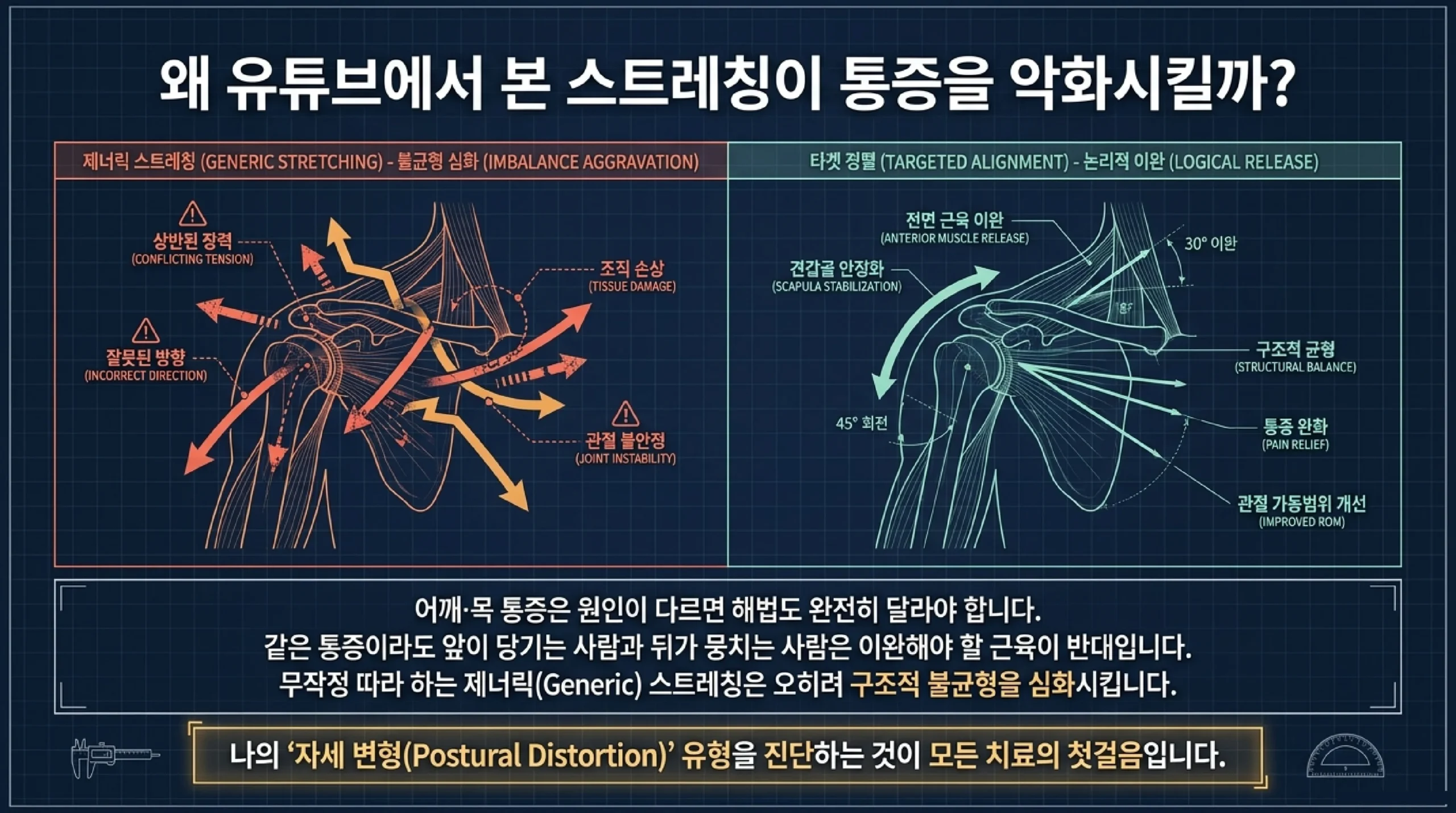 승모근·뒷목 통증 유형 A 스트레칭 루틴 — 귀어깨 당기기·턱 당기기·흉쇄유돌근 이완