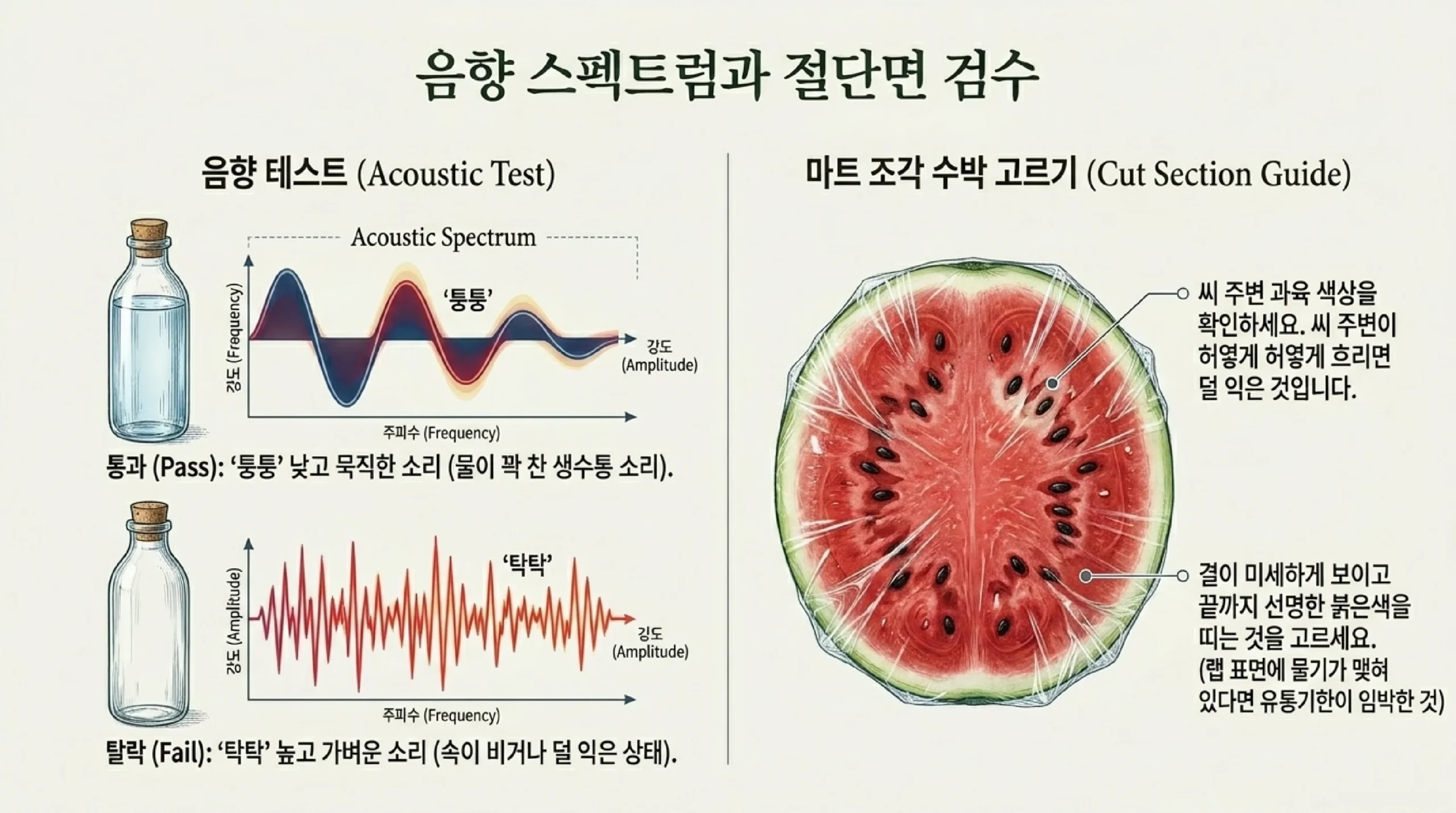 수박 당도 확인법 — 두드리는 소리·배꼽 크기·줄무늬 간격으로 고르는 기준