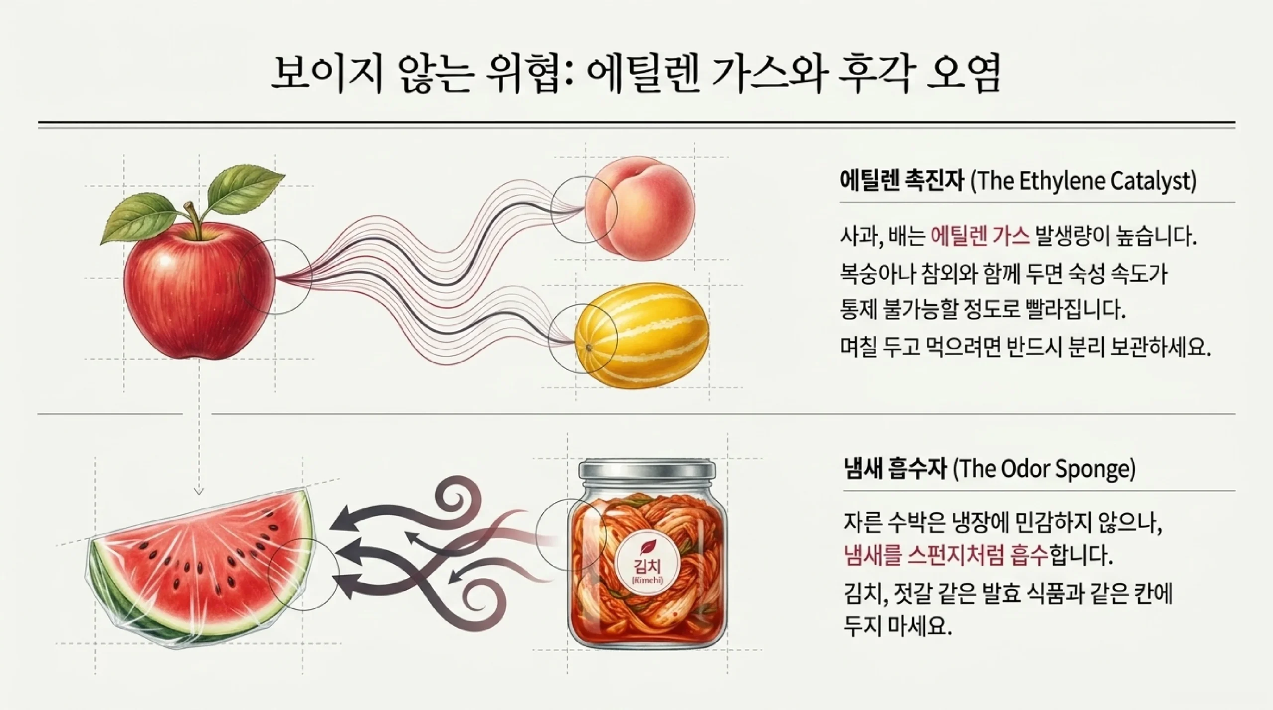 수박·참외·복숭아 보관법 비교 — 냉장 vs 상온 기준과 적정 온도