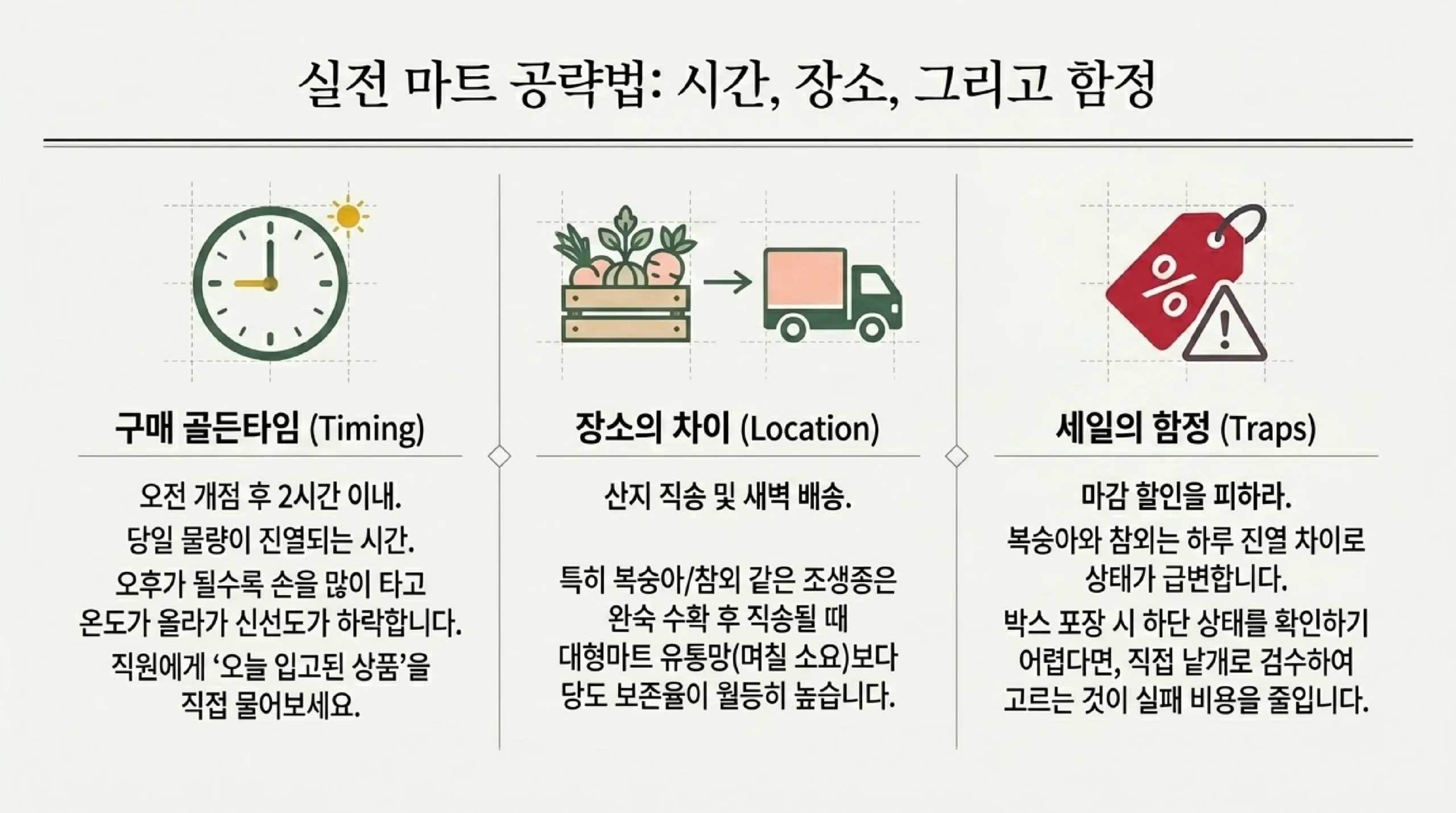 여름 과일 구매 타이밍과 매장 선택 — 대형마트 vs 시장 신선도 차이