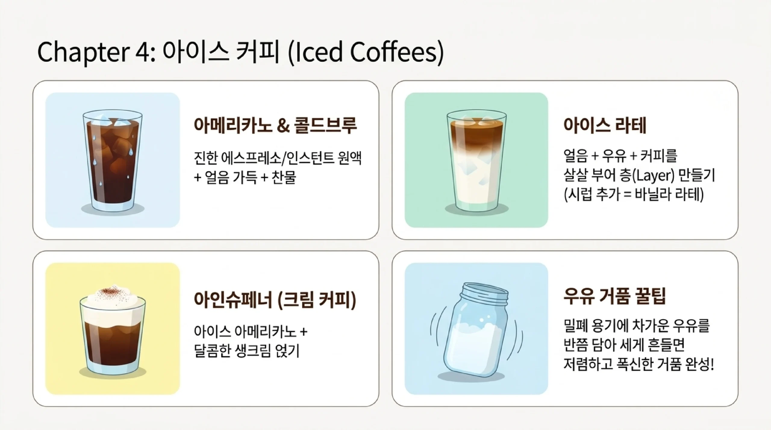 아이스티 커피 — 홍차 진하게 우려 얼음에 복숭아 레몬 콜드브루 미리 아이스 아메리카노 라테 커피 얼음