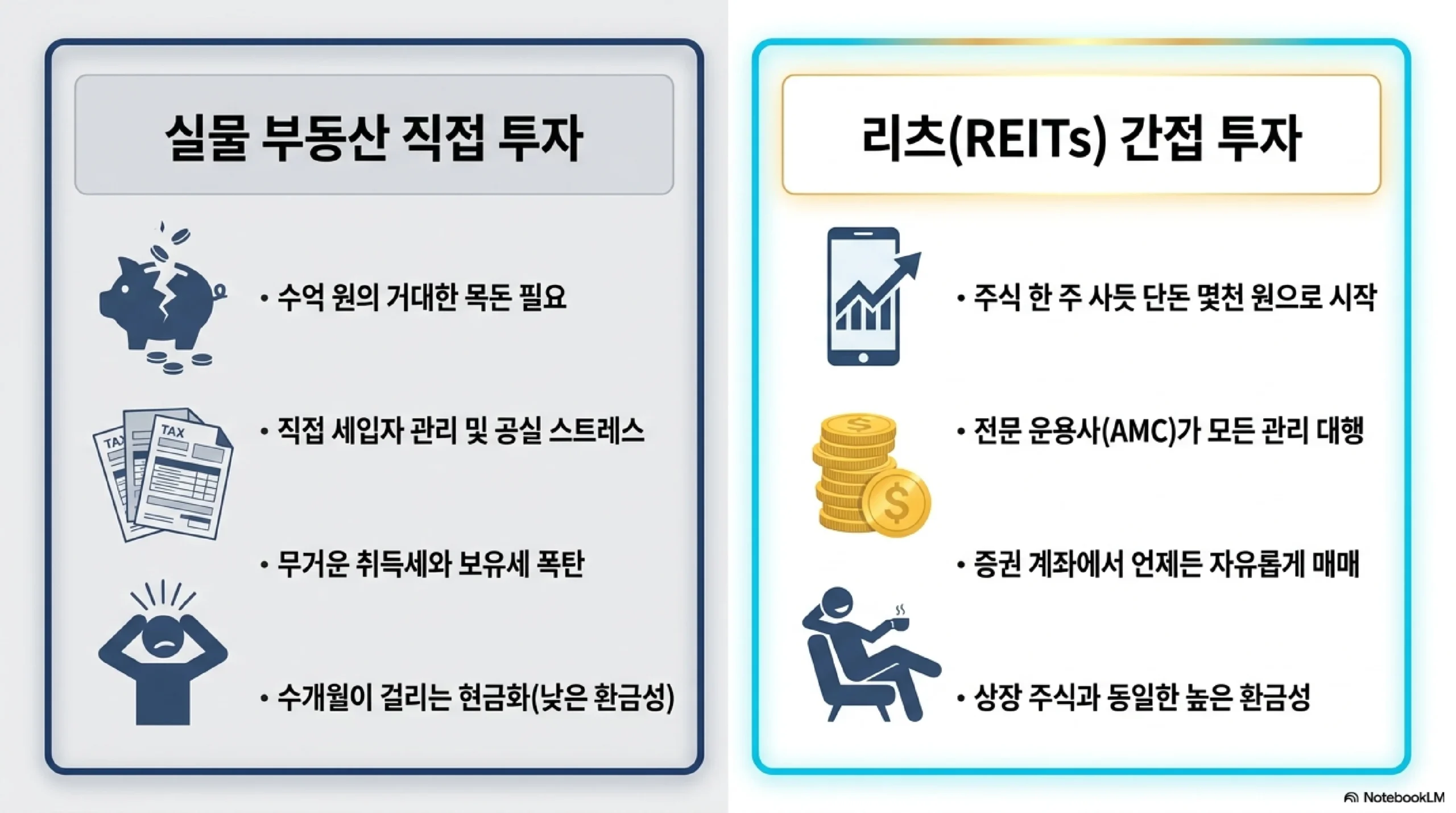 리츠란 — 여러 투자자 자금 모아 부동산 투자 임대료 매각차익 배당 소액으로 건물 지분 주식처럼 매매