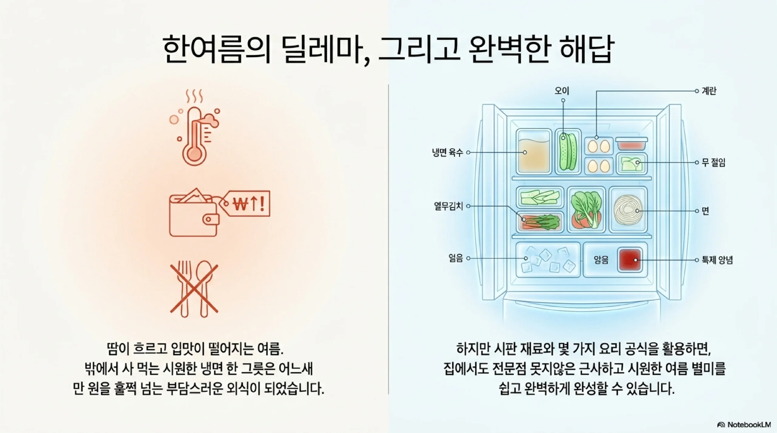 냉면 — 물냉면 살얼음 육수 식초 겨자 비빔냉면 고추장 양념 배즙 면 얼음물 헹구기 평양 함흥 진주 지역별