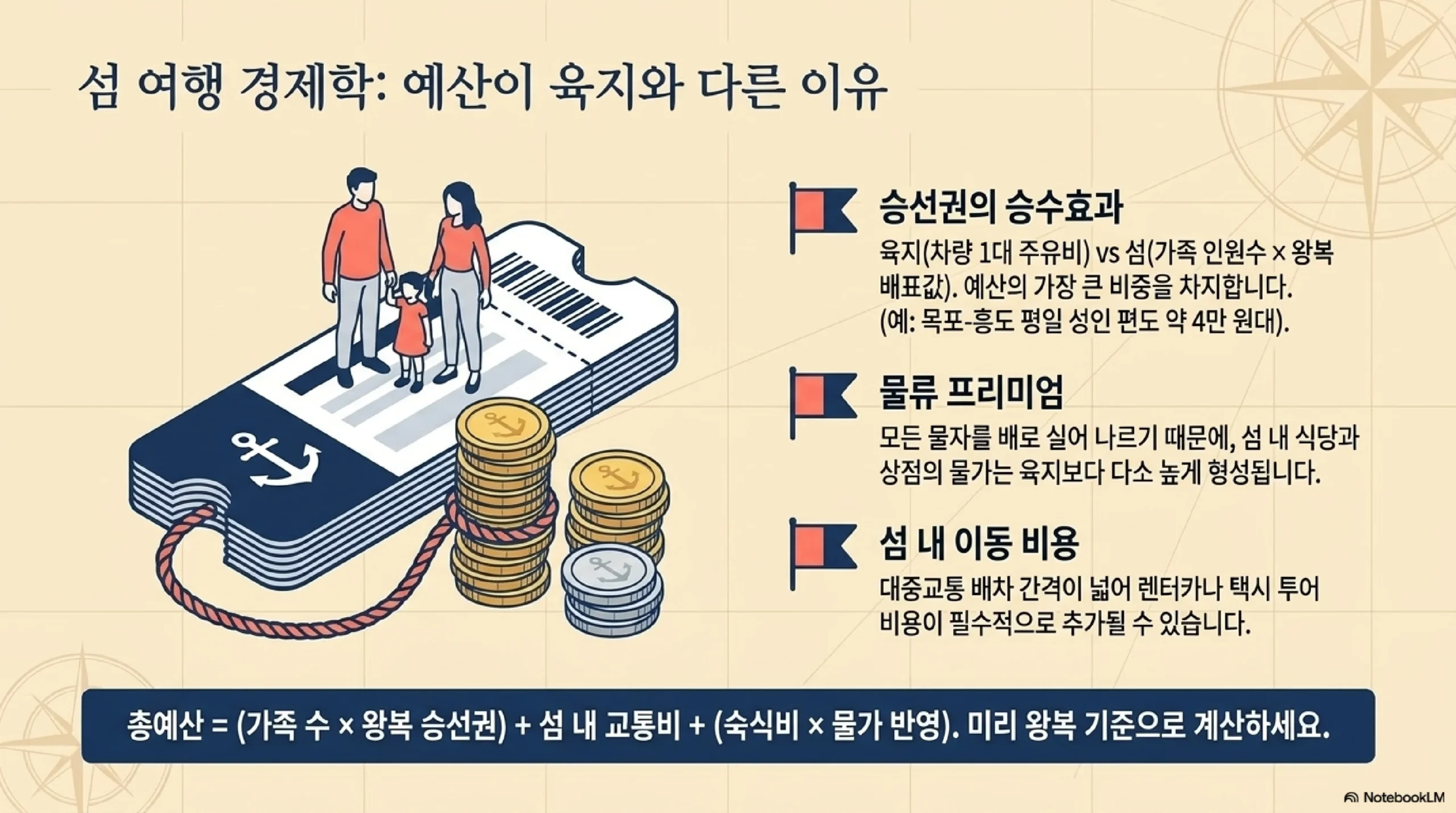 뱃멀미 대비 — 승선 30분 전 멀미약 연령 용량 확인 진행 방향 먼 수평선 배 중앙 아래층 빈속 과식 피하기 여벌 옷 물