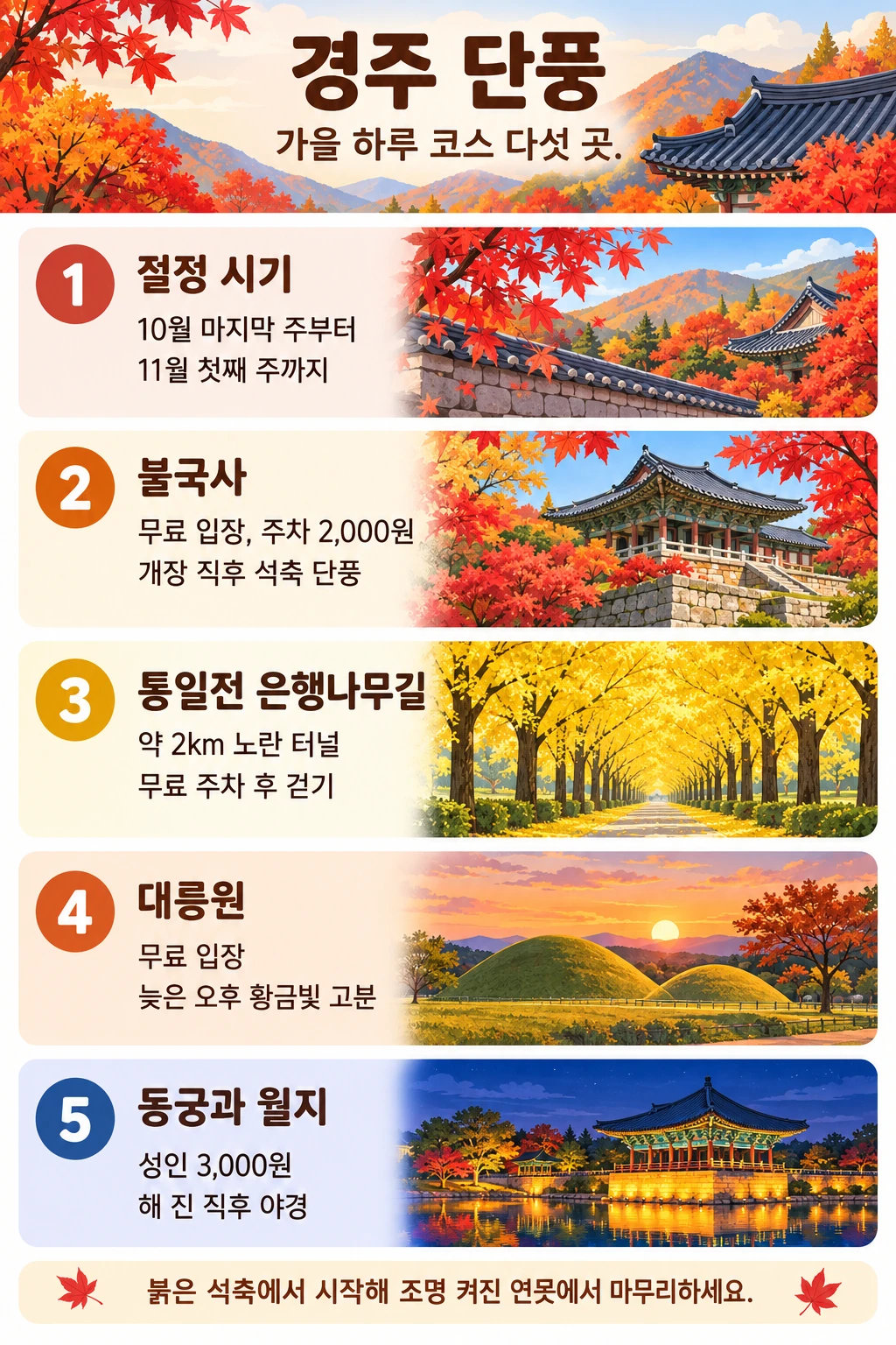 경주 단풍 — 불국사·통일전 은행나무길과 가을 하루 코스 경주 단풍 — 불국사·통일전 은행나무길과 가을 하루 코스