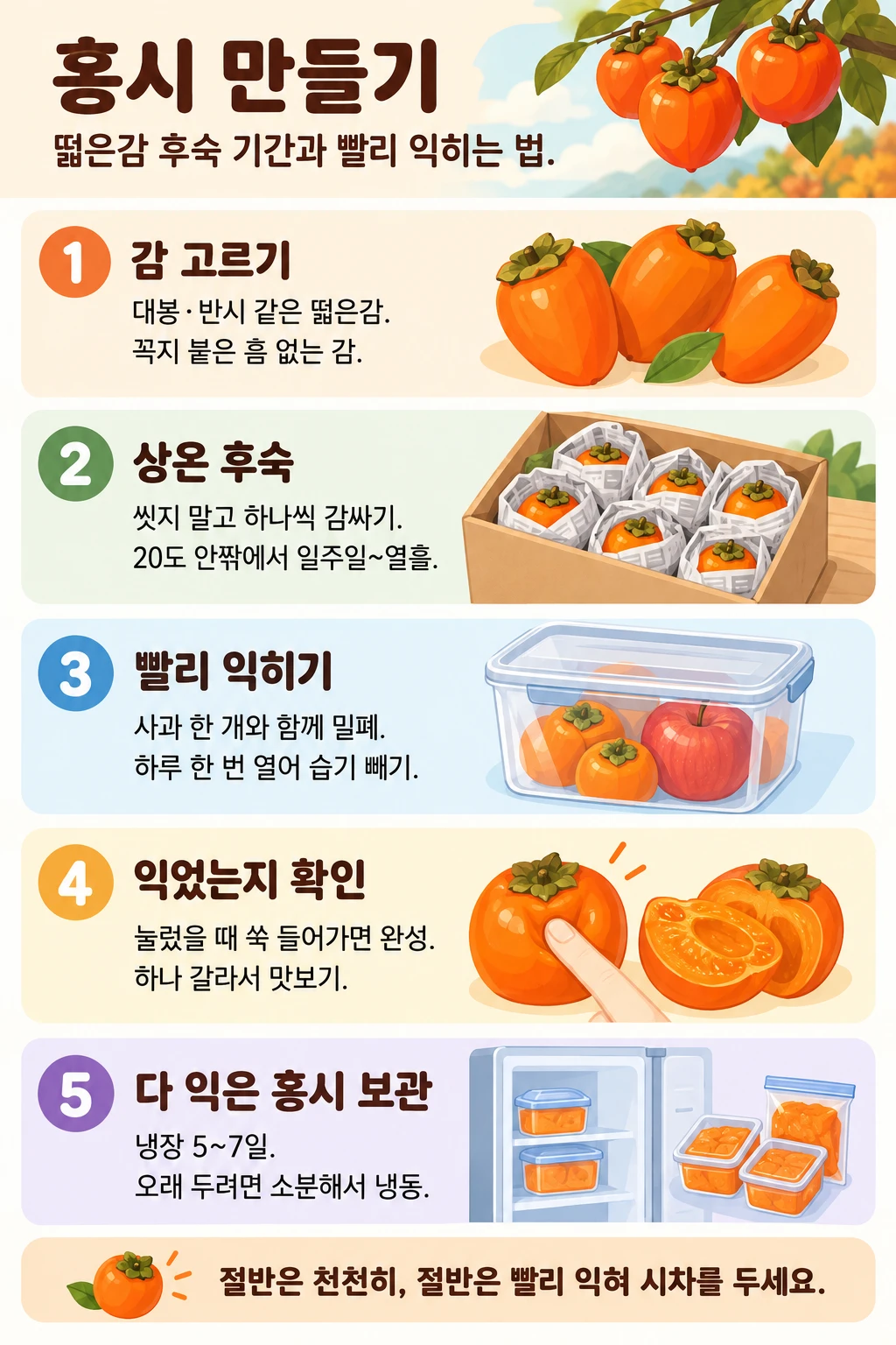 홍시 만들기 — 떫은감 후숙 기간과 빨리 익히는 법 홍시 만들기 — 떫은감 후숙 기간과 빨리 익히는 법